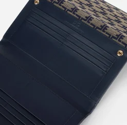 Portafogli|Elisabetta Franchi Portafoglio Monogram Cammello/Blu