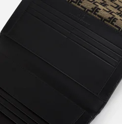 Portafogli|Elisabetta Franchi Portafoglio Monogram Liquirizia/Nero