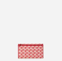Portafogli|Elisabetta Franchi Portafoglio Monogram Burro/Rosso