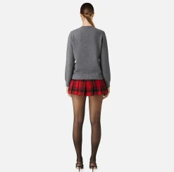 Maglieria E Felpe|Elisabetta Franchi Pullover in lana con maxi patch Grigiomelange