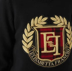 Maglieria E Felpe|Elisabetta Franchi Pullover in lana con maxi patch Nero