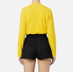 Maglieria E Felpe|Elisabetta Franchi Pullover in misto cashmere con logo Mimosa/Nero