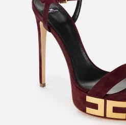 Sandali|Elisabetta Franchi Sandali plateau in camoscio con logo RougeNoir