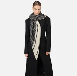 Sciarpe|Elisabetta Franchi Sciarpa Monogram Nero/Burro