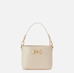 Borse A Mano|Elisabetta Franchi Secchiello morsetto logo Crema