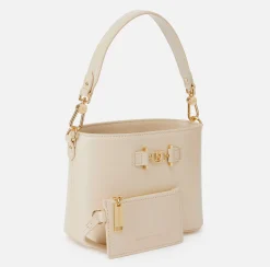 Borse A Mano|Elisabetta Franchi Secchiello morsetto logo Crema