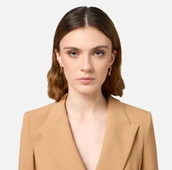 Bijoux|Elisabetta Franchi Set di orecchini in metallo con anella e logo strass OroGiallo