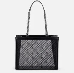 Borse A Spalla|Elisabetta Franchi Shopper grande effetto rete Nero