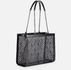 Borse A Spalla|Elisabetta Franchi Shopper grande effetto rete Nero