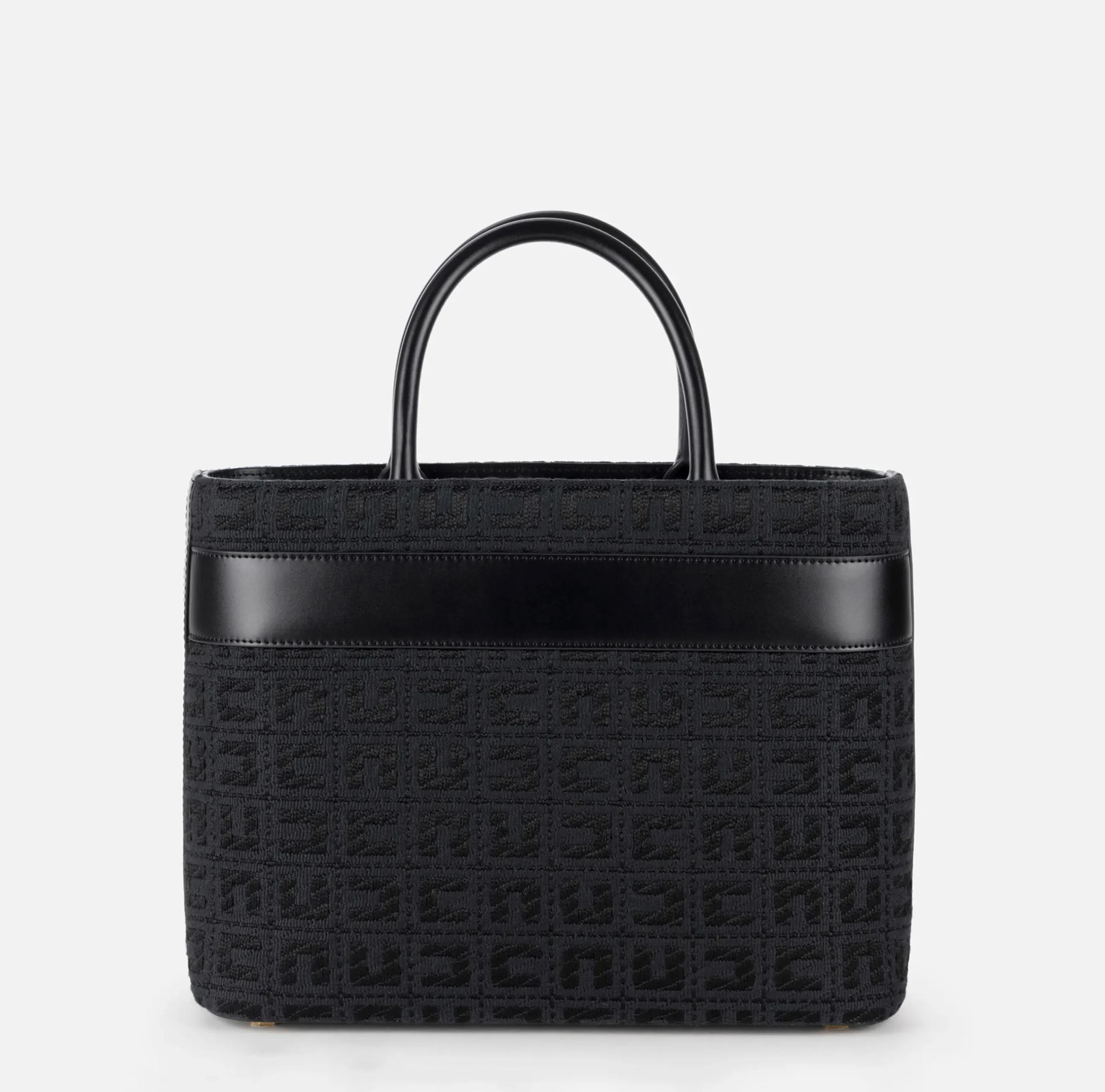 Borse A Mano|Elisabetta Franchi Shopper grande in tessuto jacquard con morsetto Nero