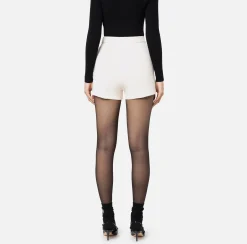 Pantaloni E Shorts|Elisabetta Franchi Shorts in crêpe stretch con morsetto Burro