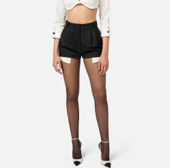 Pantaloni E Shorts|Elisabetta Franchi Shorts in fresco di lana con sacco tasche Nero