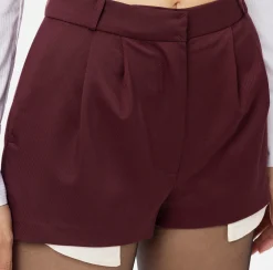 Pantaloni E Shorts|Elisabetta Franchi Shorts in fresco di lana con sacco tasche RougeNoir