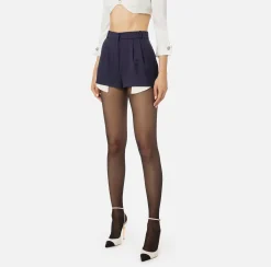 Pantaloni E Shorts|Elisabetta Franchi Shorts in fresco di lana con sacco tasche Navy