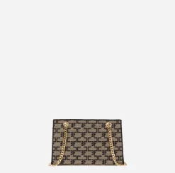 Borse A Tracolla|Elisabetta Franchi Shoulder Monogram Mini Liquirizia/Nero