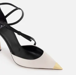 Décolleté|Elisabetta Franchi Slingback in nappa bicolore Nero/Burro