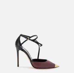 Décolleté|Elisabetta Franchi Slingback in nappa bicolore Nero/RougeNoir