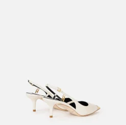 Décolleté|Elisabetta Franchi Slingback in nappa con puntalino in metallo Burro