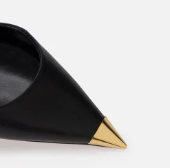 Décolleté|Elisabetta Franchi Slingback in nappa con puntalino in metallo Nero