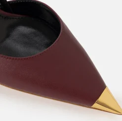 Décolleté|Elisabetta Franchi Slingback in nappa con puntalino in metallo RougeNoir