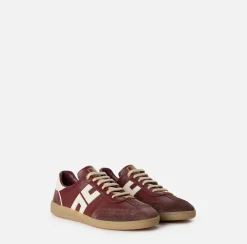 Sneakers E Scarpe Basse|Elisabetta Franchi Sneakers in pelle scudetto RougeNoir/Burro