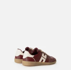 Sneakers E Scarpe Basse|Elisabetta Franchi Sneakers in pelle scudetto RougeNoir/Burro