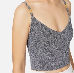 Top, T-Shirt & Body|Elisabetta Franchi Top bustier in viscosa effetto plissé Salepepe