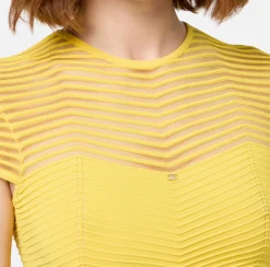 Top, T-Shirt & Body|Elisabetta Franchi Top cropped in viscosa motivo chevron Mimosa