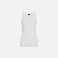 Top, T-Shirt & Body|Elisabetta Franchi Top in jersey e lana con logo Avorio