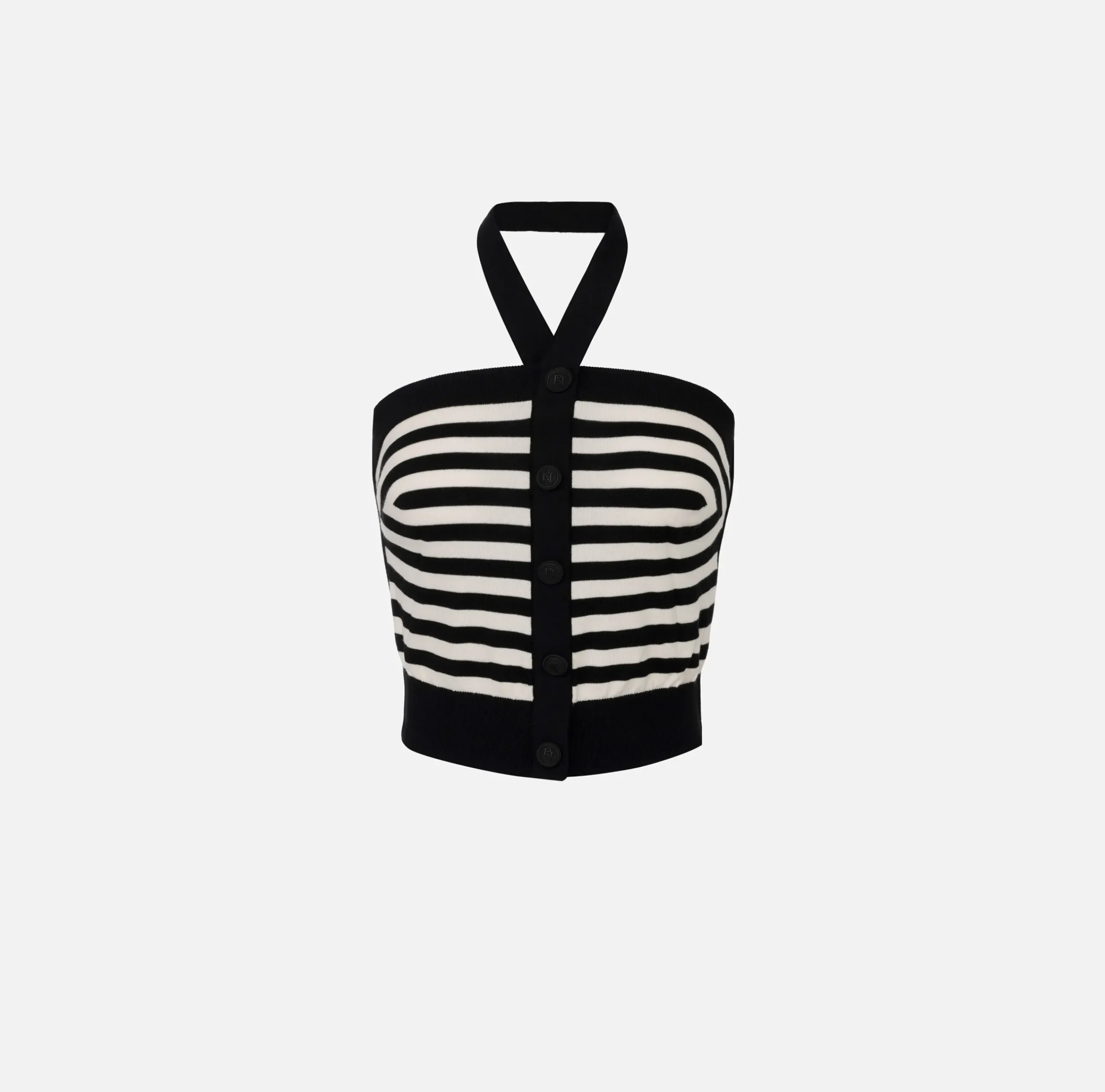 Top, T-Shirt & Body|Elisabetta Franchi Top in lana a righe Nero/Burro