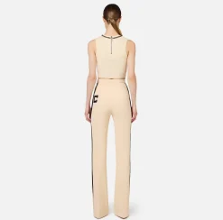 Top, T-Shirt & Body|Elisabetta Franchi Top in viscosa con catena Burro