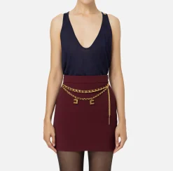 Top, T-Shirt & Body|Elisabetta Franchi Top in viscosa lucida Navy