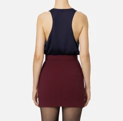 Top, T-Shirt & Body|Elisabetta Franchi Top in viscosa lucida Navy