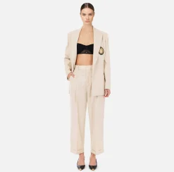 Top, T-Shirt & Body|Elisabetta Franchi Top reggiseno in tulle stretch Nero