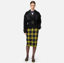 Giacche & Trench|Elisabetta Franchi Trench in viscosa con inserti in vela Nero