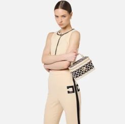 Valigeria|Borse A Mano|Elisabetta Franchi Trousse Monogram Travel Burro/Nero