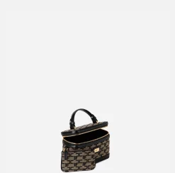Valigeria|Borse A Mano|Elisabetta Franchi Trousse Monogram Travel Liquirizia/Nero