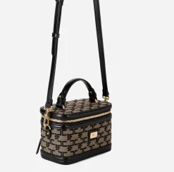 Valigeria|Borse A Mano|Elisabetta Franchi Trousse Monogram Travel Liquirizia/Nero
