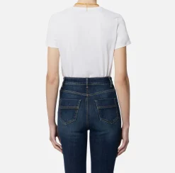 Top, T-Shirt & Body|Elisabetta Franchi T-shirt in jersey con collana Gesso