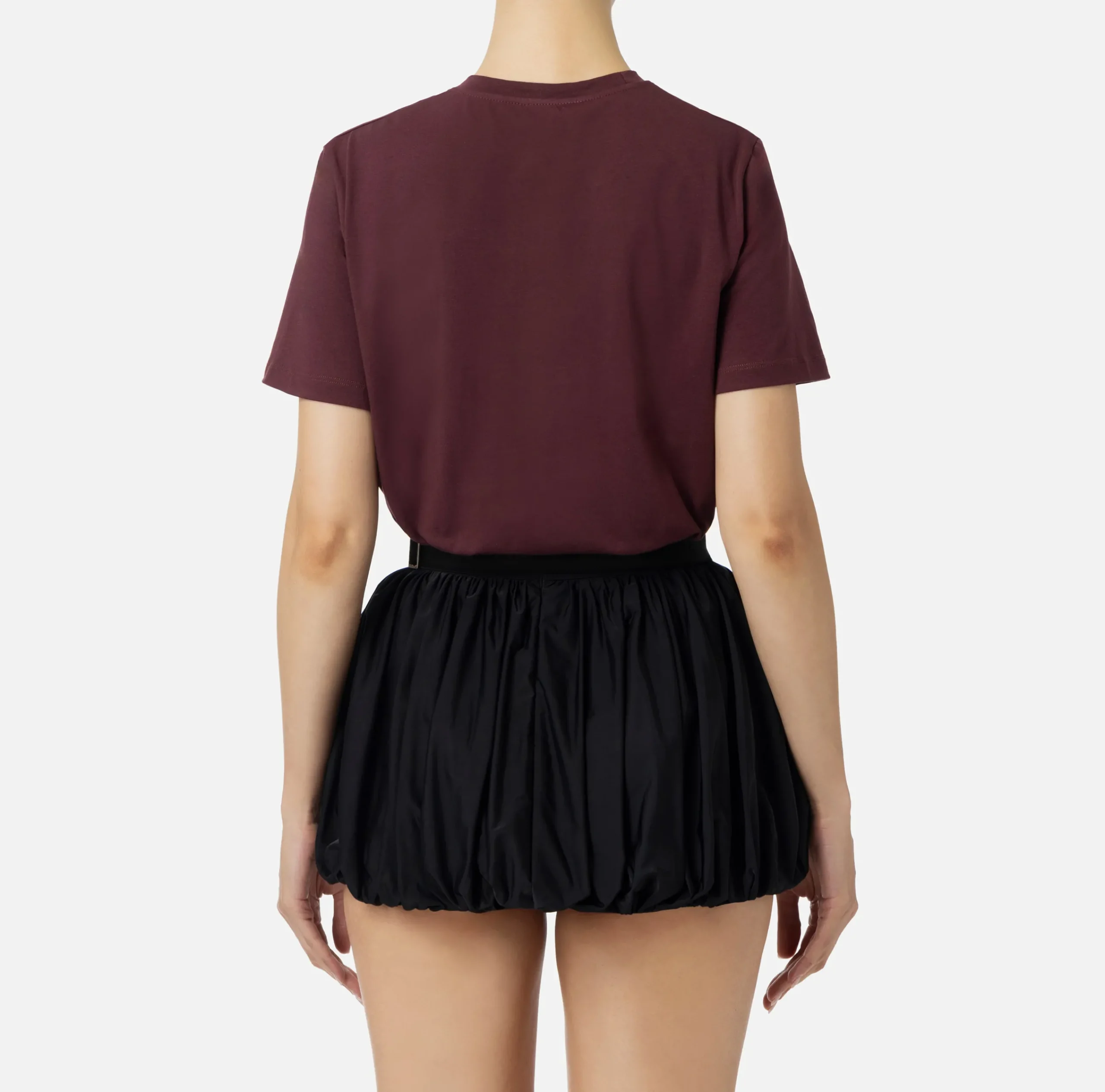 Top, T-Shirt & Body|Elisabetta Franchi T-shirt in jersey con strass logo RougeNoir