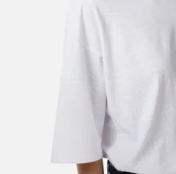 Top, T-Shirt & Body|Elisabetta Franchi T-shirt in jersey lettering lucido Gesso