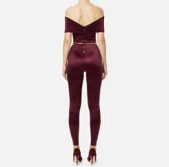 Tute|Elisabetta Franchi Tuta bustier in lycra con cintura RougeNoir
