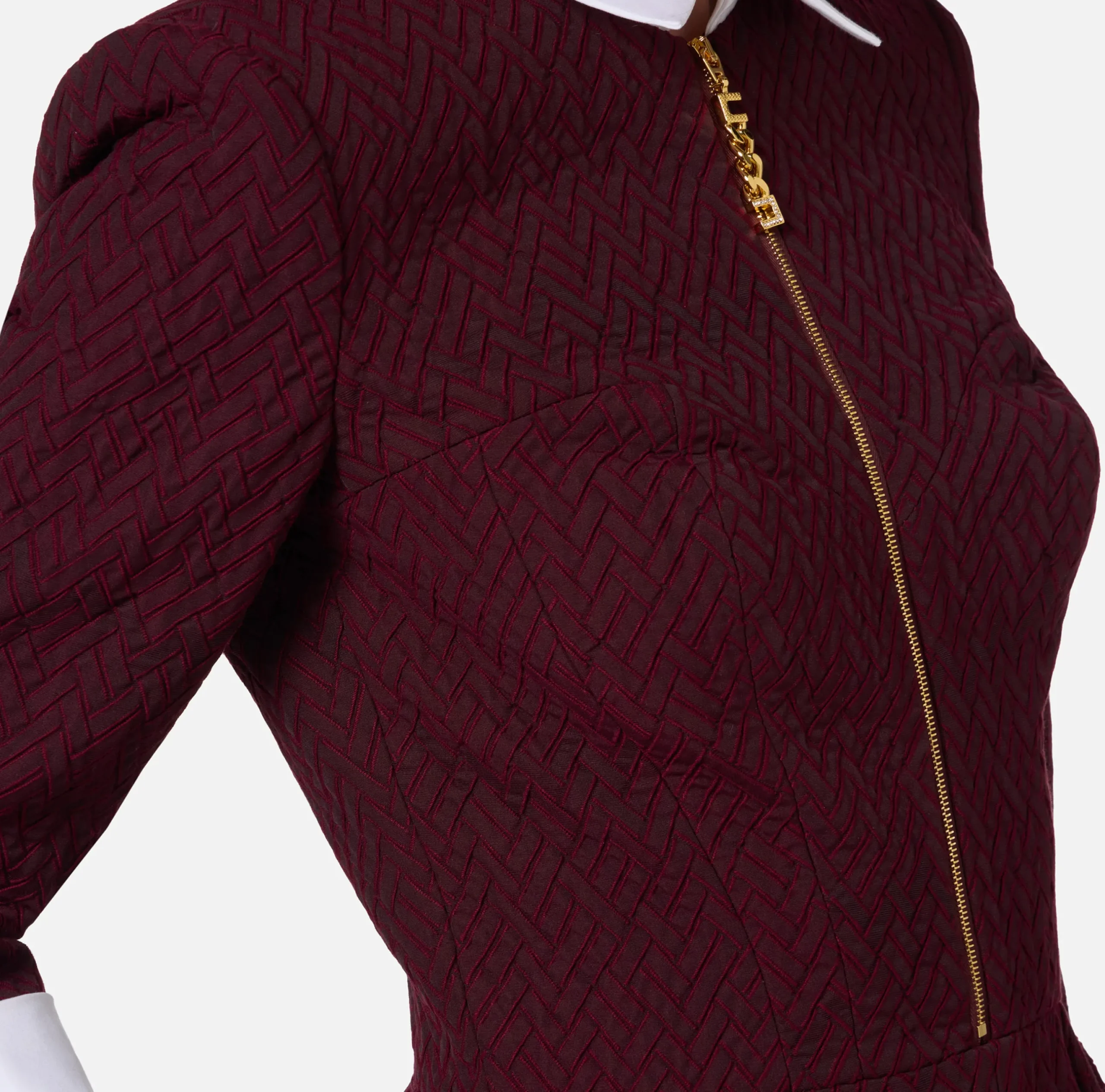 Tute|Elisabetta Franchi Tuta corta in tweed resca con zip RougeNoir