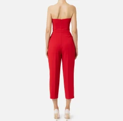 Tute|Elisabetta Franchi Tuta in crêpe stretch con top bustier RedPassion