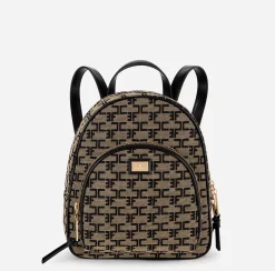 Zaini|Valigeria|Elisabetta Franchi Zaino Monogram Travel Liquirizia/Nero