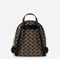 Zaini|Valigeria|Elisabetta Franchi Zaino Monogram Travel Liquirizia/Nero