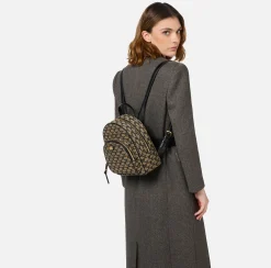 Zaini|Valigeria|Elisabetta Franchi Zaino Monogram Travel Liquirizia/Nero