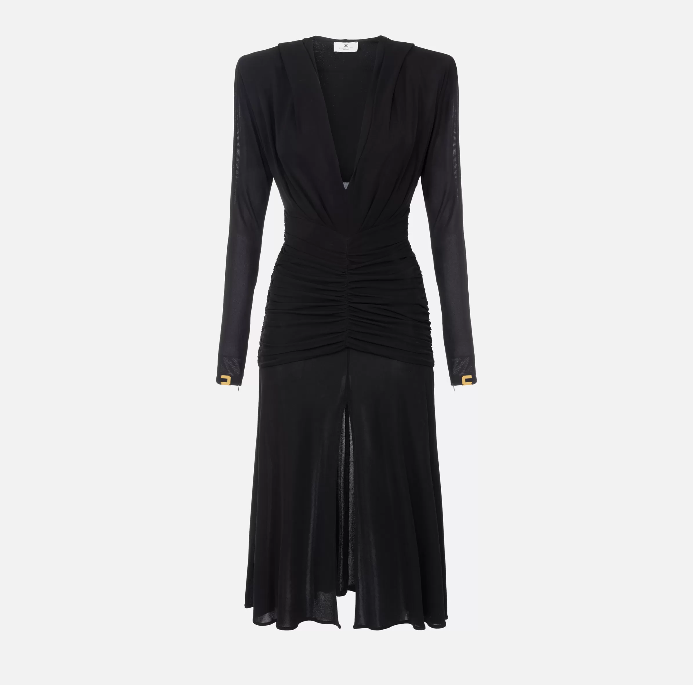 Elisabetta Franchi Abiti Midi | Abiti^Abito midi in jersey con cappuccio Nero