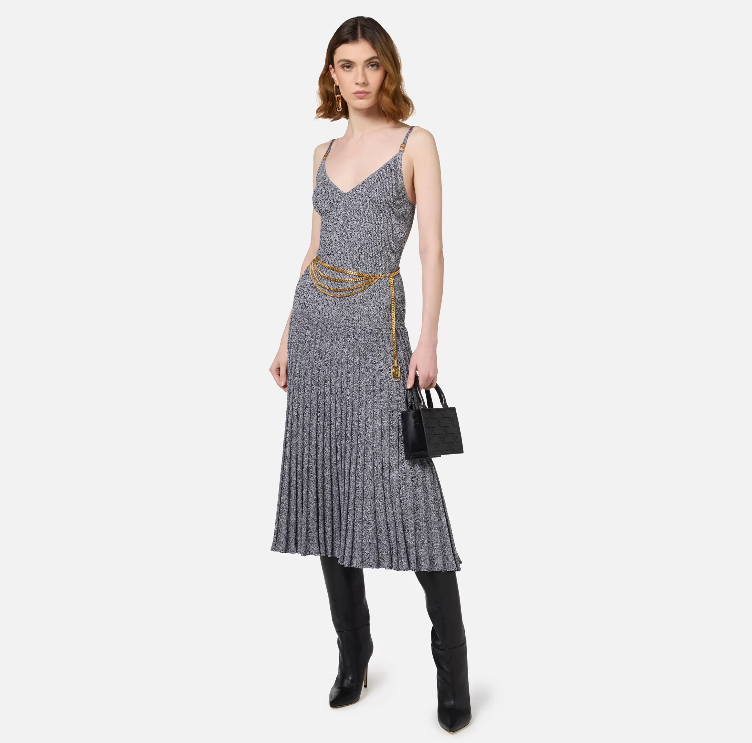 Elisabetta Franchi Abiti Midi | Abiti In Maglia^Abito midi in viscosa effetto plissé Salepepe