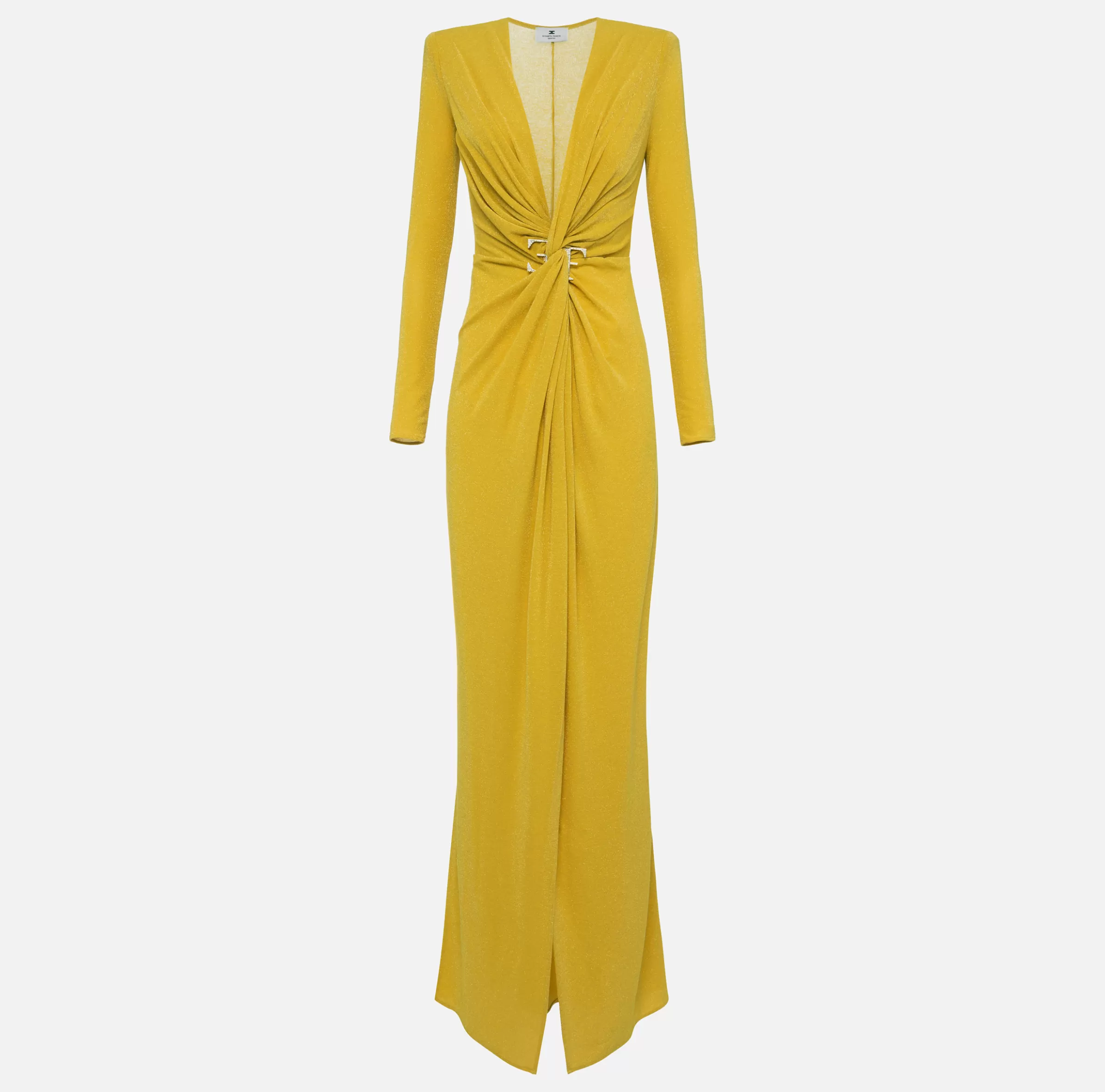 Elisabetta Franchi Abiti | Abiti Red Carpet^Abito red carpet in jersey lurex con nodo e accessorio logo Mimosa
